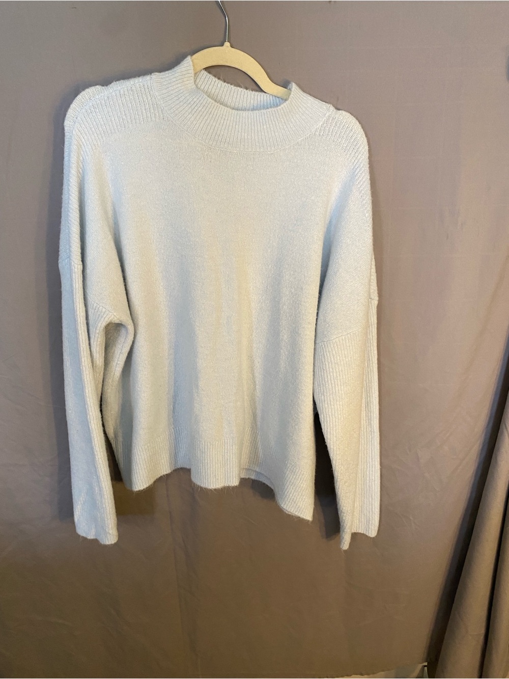 Time and Tru Cream Mock Neck Knit Sweater